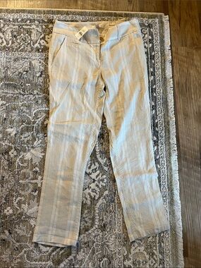 LOFT women’s Beige Striped Chino Pants